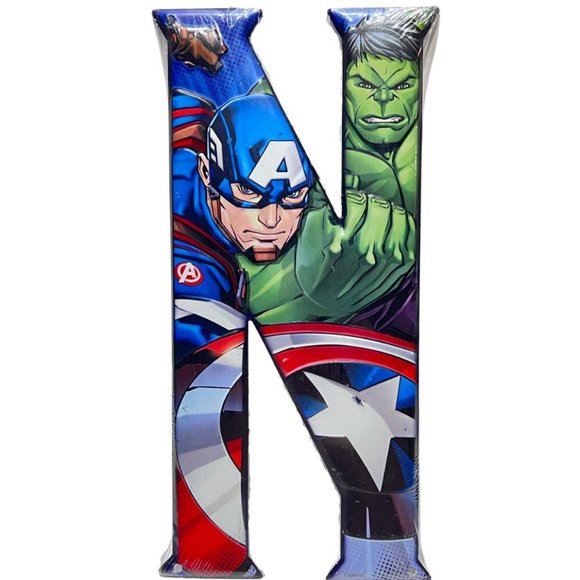 Marvel Avengers Other - Kid's Wall Decor Letter "N" Captain America Marvel 5x10 in Metal Letter NWT